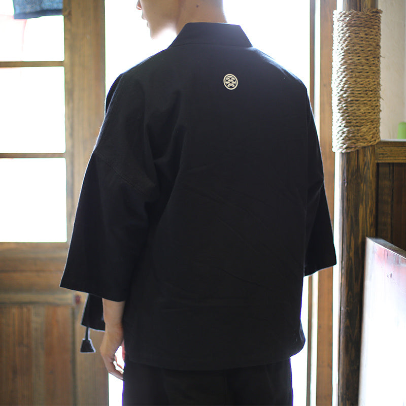 Men's Cotton And Linen Cardigan